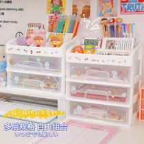 ins transparent desktop storage box drawer type cosmetics box basket student dormitory artifact desk shelf