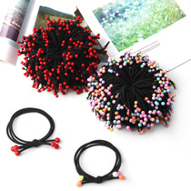 Red bean hair circle hair rope bracelet dual-use cute three-strand tie head rope female seamless Korean version simple high elasticity does not hurt hair