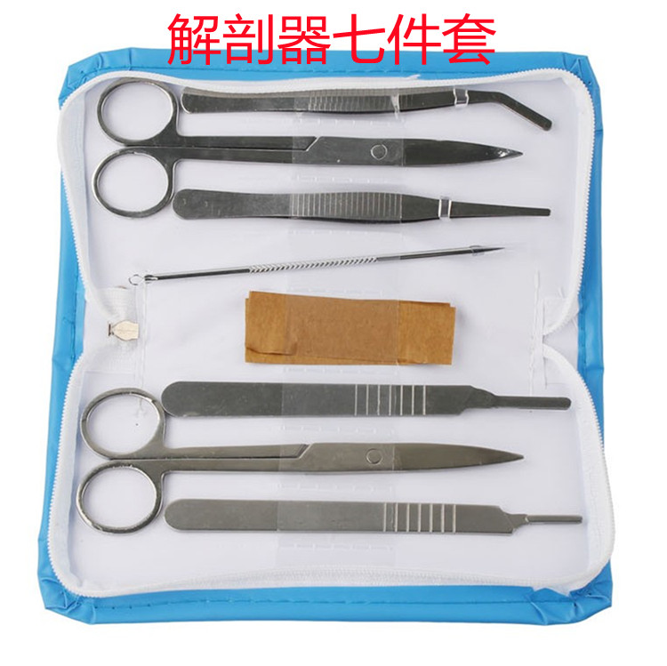 生物解剖器7件七件套4件四件套不锈钢昆虫解剖探针剪刀镊子刀片