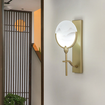 All copper new Chinese style wall lamp living room bedside lamp led modern minimalist TV background wall staircase aisle light