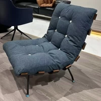 Синий диван с пухом, из хлопка и льна