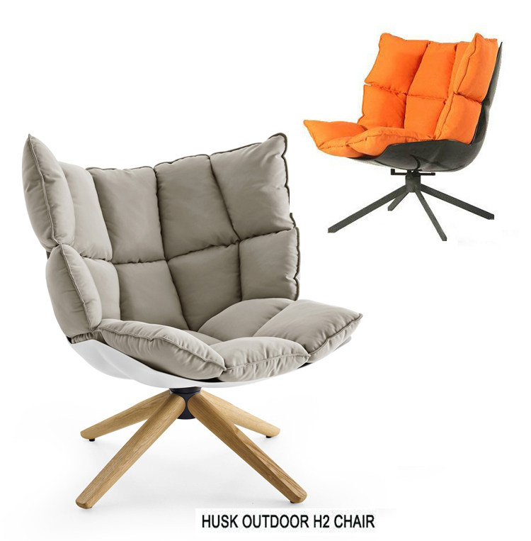 Nordic Designer Rice Hulls Muscle Talks Casual Chair Subfiber Glass Fiber Creative Single Reading Living Room Sofa Swivel Chair