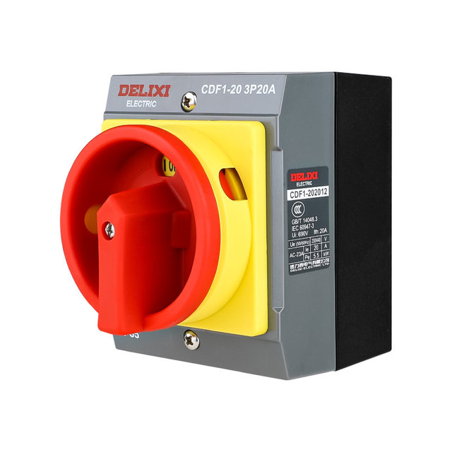 Delixi Negative Switch Cdf1-20A Load Breaking Negative Load 3P Isolation Switch Surface Installation Parallel Installation