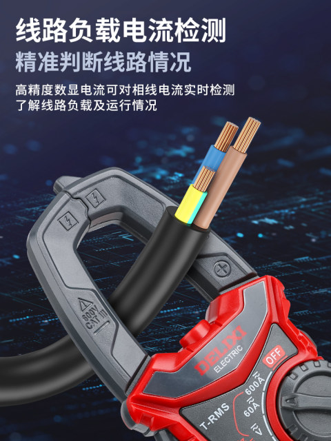 DE66D Delixi Electric AC DC clamp multimeter multifunctional high-precision ammeter electrician clamp flow meter