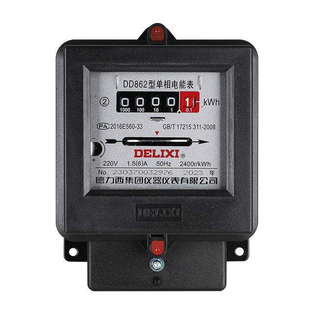 Delixi Mechanical Electric Meter Dd862 20A 40A 60A Single-Phase 220V Energy Meter Industrial Electricity Meter