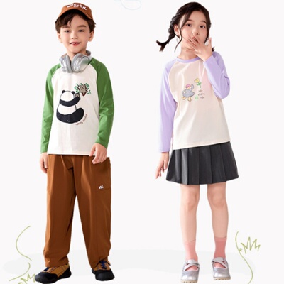 【新店福利】RIOROT瑞欧特『肤肤棉』儿童撞色印花长袖T