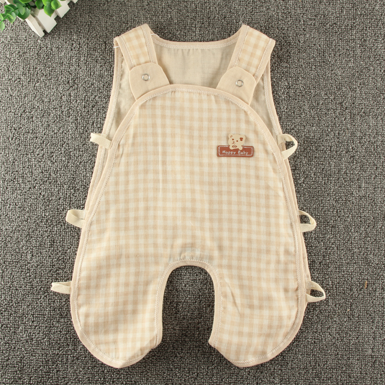 Bé bib mỏng bé onesies không tay mùa hè mở tập tin 哈 quần áo đồ ngủ