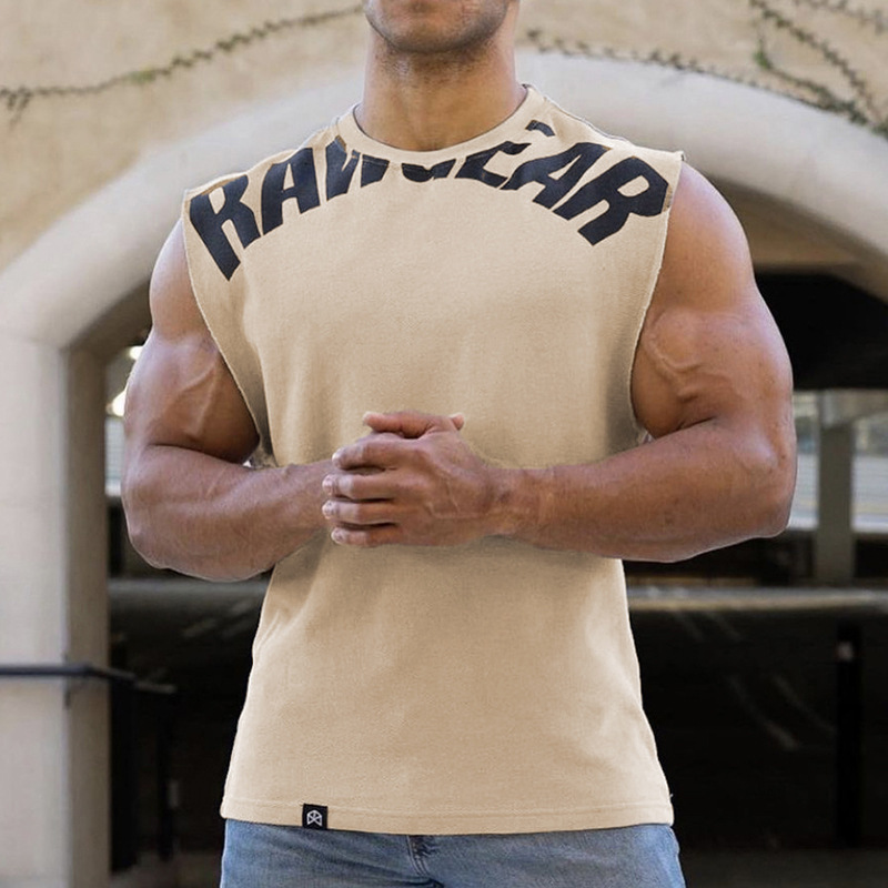 Men's Sports Fitness Clothing, Sleeveless Vest, Wide Back Tank Top, Trendy American Style, Muscle Training, Gym Workout, Loose Fit Men's Sports Fitness Clothing, Sleeveless Vest, Wide Back Tank Top, Trendy American Style, Muscle Training, Gym Workout, Loose Fit