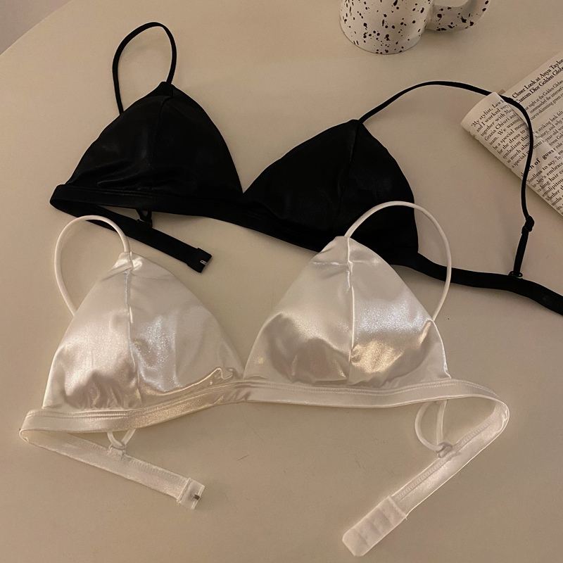 Summer Seamless Sexy Push-Up Triangle Cup Beautiful Back Maternity Bra Underwear for Women with Small Breasts during Pregnancy White Bra Ice Silk