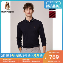 Hush Puppies Autumn mens new cotton long sleeve T-shirt lapel POLO shirt) PC-29501D