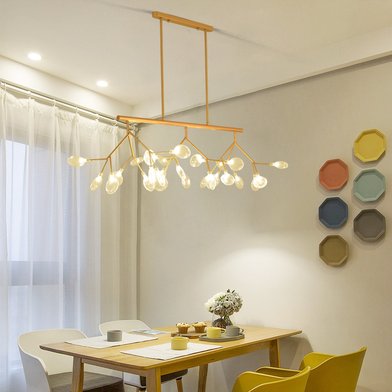Post-modern creative dining room chandelier led firefly chandelier Nordic art personality net red villa living room lamp
