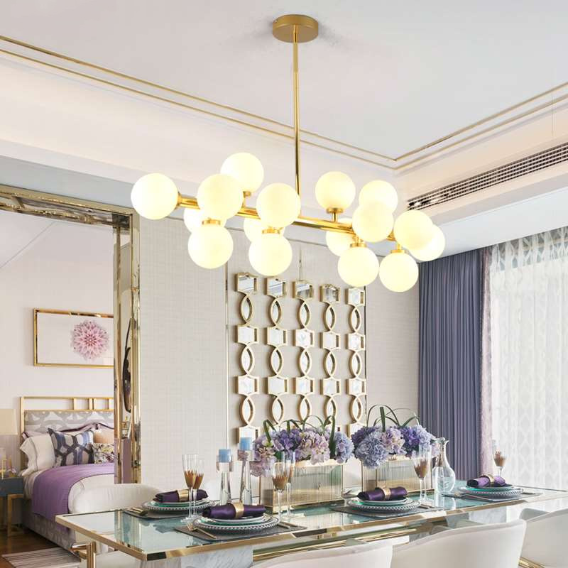 Nordic post-modern magic bean chandelier living room simple creative dining room designer personality bedroom glass ball chandelier