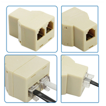 One-part two telephone line splitter one-to-two fixed landline interface extension separation converter junction box