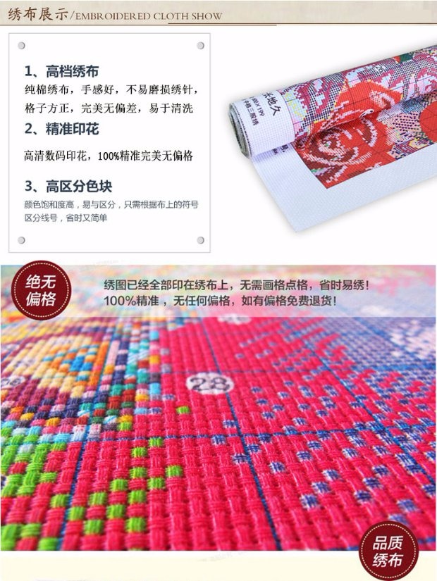 In chữ thập Wufu Linmen mới Chữ thập khâu Fu từ phòng khách lớn phòng ngủ dây nhỏ - Công cụ & phụ kiện Cross-stitch khung thêu tranh chữ thập