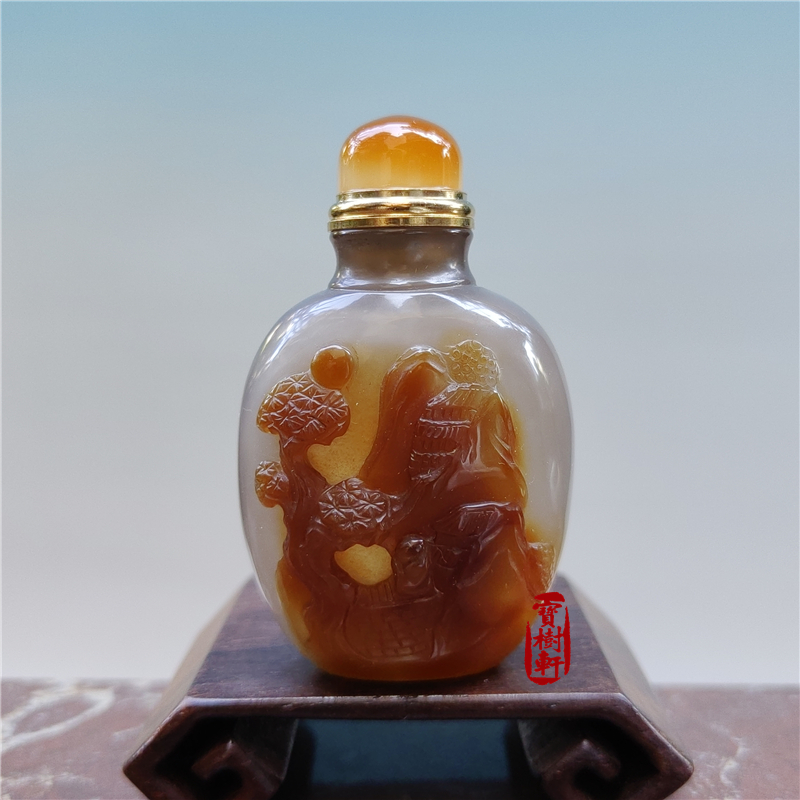 瑪瑙のポット、カラフルな彫刻、中国風のギフト、エッセンシャルオイルボトル、嗅ぎタバコボトル、手作りの香水瓶、天然宝酒肴