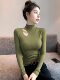 Half Turtleneck Long-Sleeved Bottoming Shirt for Women in Autumn and Winter New Style Threaded High-Bottom Cut Out Slim Fit Inner T-Shirt Top
