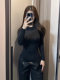 Hot Girl Sexy Tight-Fitting Round-Neck Long-Sleeved T-Shirt for Women in Autumn and Winter, Warm and Thin Velvet, Slimming and Stretchy Inner Layering Top