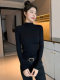 Half-High Collar Korean Style Tight-Fitting Base Layer Shirt for Women, 2025 Popular Long-Sleeve Slim-Fit Knit Top for Autumn and Winter