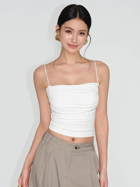 Short Sleeveless Camisole with Chest Pads for Women, Summer Inner Wear, Beautiful Back, Slimming and Flattering Base Top