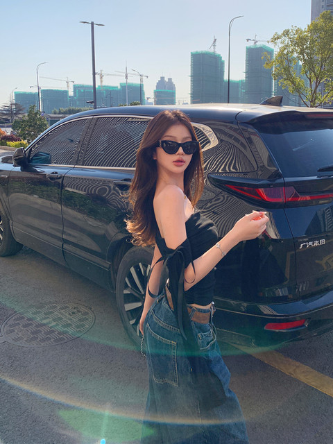 One-Shoulder Strapless T-Shirt for Women 2025 Summer and Autumn Korean Style Pure Desire Hot Girl Comfortable Slim Fit Off-Shoulder Top