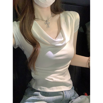 Pure Desire Style Short-Sleeved T-Shirt for Women, Summer Slim Fit, American Hot Girl Design, Unique Niche Short Top