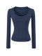 Trendy U-Neck Long-Sleeve T-Shirt for Women, Early Spring 2026 New Style, Can Be Worn Outside, Slim Fit, Versatile Base Shirt Top