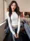 American-Style Tight-Fitting Long-Sleeve T-Shirt for Women, Super Stylish and Versatile, Slim-Fit Short Top for Autumn and Winter