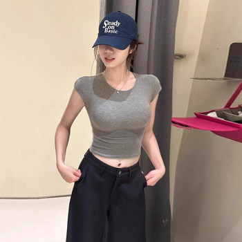 American Style Hot Girl Short Tight T-Shirt for Women, Summer 2025 New Style, Super Pretty, Versatile, Sexy, Slimming Short-Sleeve Top