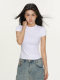 Beautiful Summer Short-Sleeve Regular Shoulder T-Shirt for Women, Summer European and American Style ins Simple Versatile Tight-Fitting Inner Wear Slimming Top