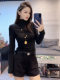 Hot Girl's Half-High Collar Tight-Fitting Inner Layering Shirt for Women in Autumn and Winter, American Style, Stunning and Figure-Flattering, Slimming, Long-Sleeved Top That Can Be Worn Alone