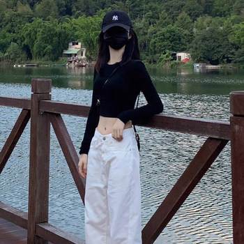 Petite Spicy Girl Long-Sleeve Cropped T-Shirt for Women, Spring 2026 New Style, Simple Versatile Slim-Fit Crop Top