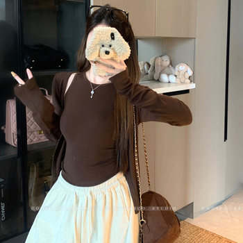 Hot Girl Sexy Camisole Cardigan Two-Piece Set for Women, Autumn, Very Pretty, Can Be Worn Outside, Slimming, Versatile Top, Small Suit