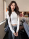 Hot girl style short pinch-waist long-sleeved inner base layer women's autumn and winter American versatile slimming base layer top