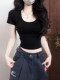 Pure Desire Cool Hot Girl U-Neck Short Sleeve T-Shirt for Women Spring/Summer 2026 New American Style Slim Fit Tight-Fitting Slimming Short Top