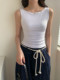 Korean Chic Sleeveless T-Shirt Vest for Women, Summer Outerwear, New Design, American Style, Slim Fit Top