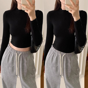 American Retro Round-Neck Slim-Fit Long-Sleeve T-Shirt for Women, Autumn and Winter Hot Item 2025, European Style Slimming Base Layer Top