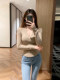 Super Stylish V-Neck Long-Sleeve T-Shirt for Women, Autumn and Winter Slim-Fit Base Layer, Flattering and Versatile Top