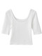 2025 Super Trendy Age-Reducing U-Neck Spicy Girl Mid-Sleeve Top for Women, Summer Slim-Fit Korean Style Cool Chic Beautiful T-Shirt