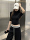 Tight-Fitting Hot Girl Half-High Collar Regular Shoulder Mid-Sleeve T-Shirt for Women, Very Stylish in Autumn, Slim Fit Inner Wear with Five-Quarter Sleeves Base Top