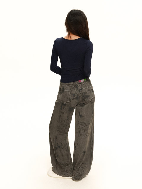 European Style V-Neck Button-Up Long-Sleeve T-Shirt for Women, New Autumn and Winter Design, Unique Lyocell Tencel Waist-Cinching Slimming Top