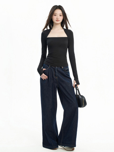 Sexy Style Spicy Girl Square Neck Long-Sleeve T-Shirt for Women, Spring and Autumn 2026 New Slim Fit Body-Hugging Base Shirt Inner Top