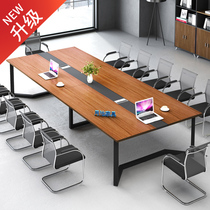 Conference table simple modern negotiation office long table and chair combination Workbench small rectangular office long table