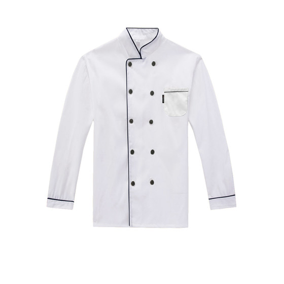 Chef uniforms kitchen bakery restaurant canteen restaurant back kitchen chef overalls short-sleeved breathable thin white long-sleeved