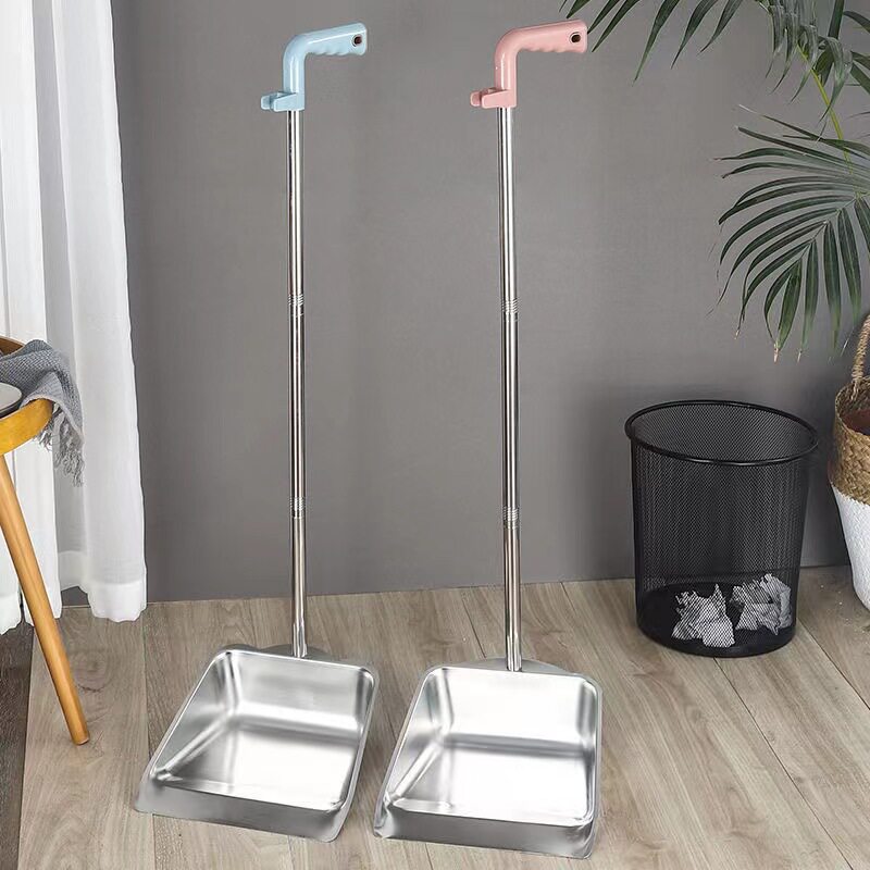 Stainless steel garbage shovel household thickened single dustpan outdoor living room dustpan sweeping and cleaning garbage bucket