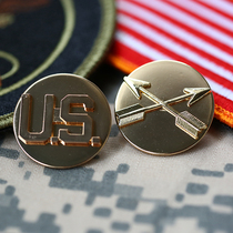 American Soldiers Collar Flower Cap Emblem Dress Shoulder Badge Skill Badge Medal Jun Metal Badge