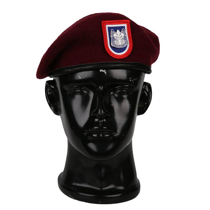 Burgundy 82nd Airborne Division Beret Wool Battle hat Minion hat US version Wool Bud hat USARMY