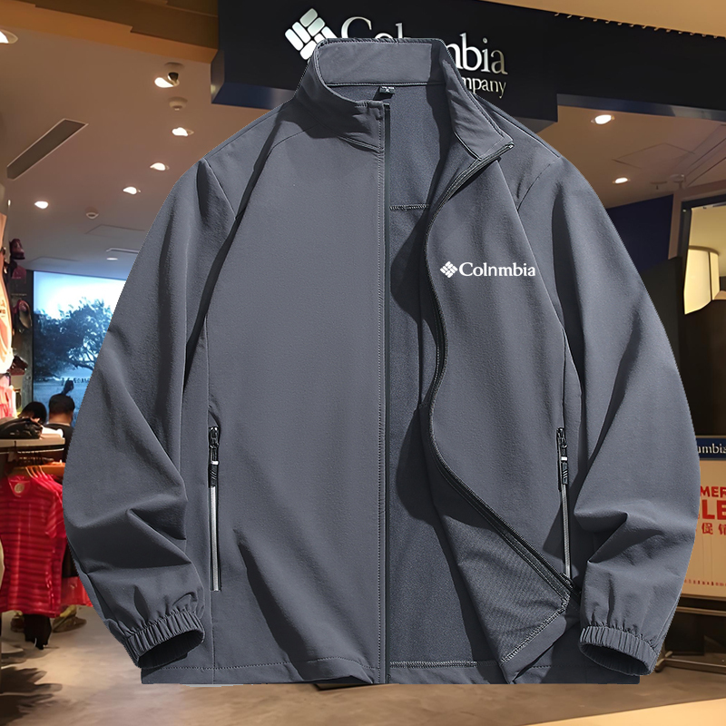 Colony District | Limited Time Sale | Softshell Hoodless Stand Collar Jacket Men's Spring and Autumn Windbreaker Jacket Men's Clothing