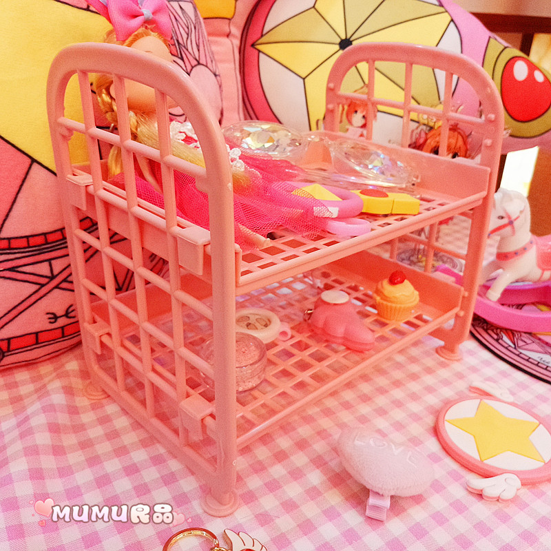 MUMU sản phẩm tốt Nhật Bản cô gái mỹ phẩm tim trang sức khung gấp đơn giản lưu trữ máy tính để bàn kệ hoạt hình xung quanh - Carton / Hoạt hình liên quan sticker cute đồ ăn