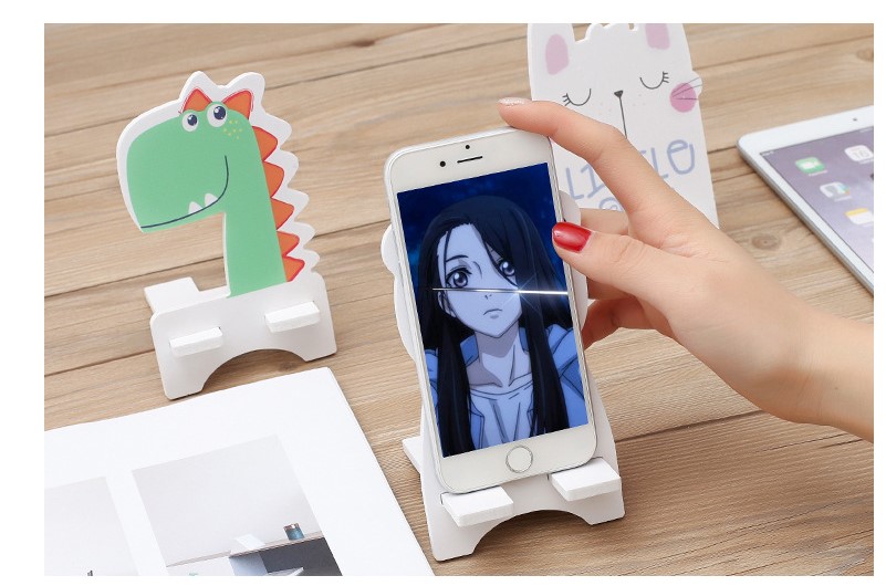 MUMU sản phẩm tốt phim hoạt hình Sáng Tạo lười biếng giữ điện thoại di động máy tính để bàn di động bằng gỗ dễ thương điện thoại di động chủ hoạt hình xung quanh hình dán mặt cười