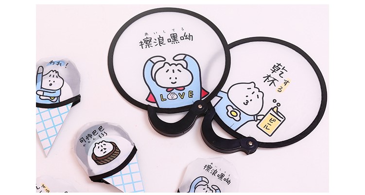 MUMU sản phẩm tốt phim hoạt hình fan hâm mộ nhỏ tươi gấp fan di động thu nhỏ quạt vải với xử lý fan hoạt hình xung quanh hình dán doraemon